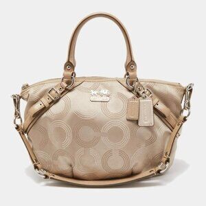 Like New Coach Madison Sophia Dotted Op Art Sholder Bag Handbag Purse